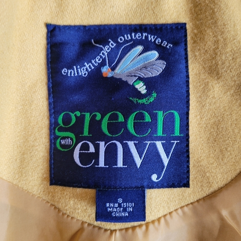Green With Envy Mustard Yellow Wool Pea Coat Jacket Size Women's Small - Picture 13 of 15